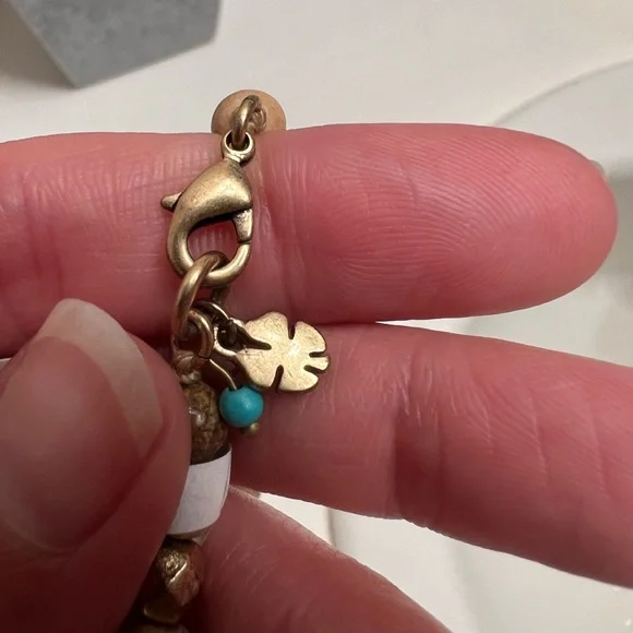 Lucky Brand Wood and brass bead Lariat necklace longer length. Beautiful! - Picture 7 of 7